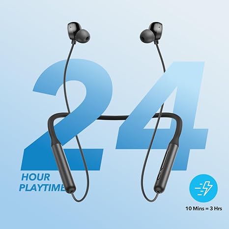 soundcore neckband earphones with 24-hour playtime