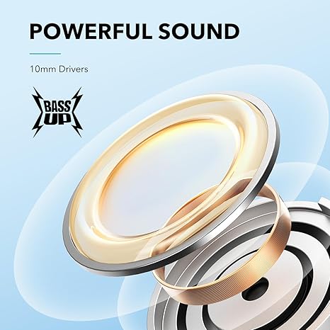 soundcore earphones with 10mm drivers for powerful sound