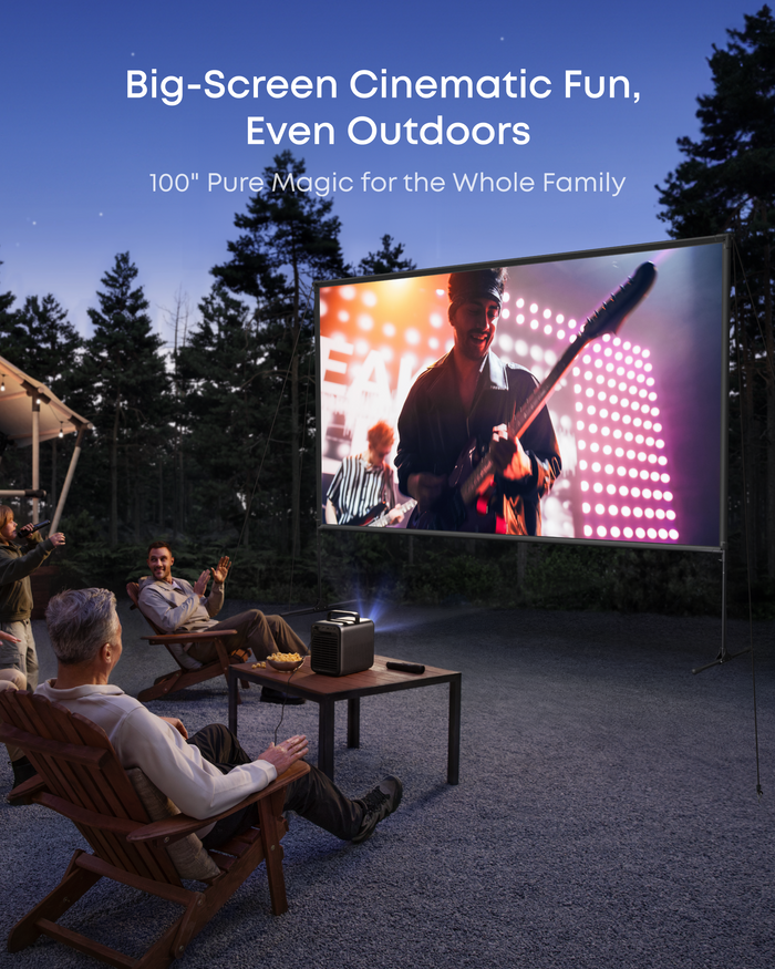 soundcore Nebula 100-Inch Outdoor Projector Screen | Durable Setup for Backyard Cinema