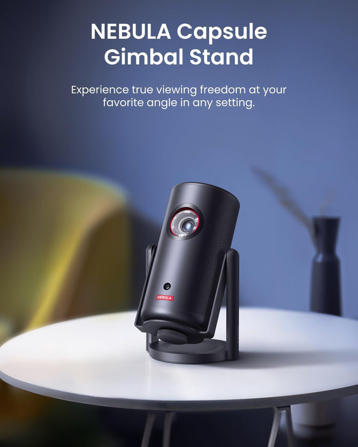 soundcore Nebula Capsule 3 & 3 Laser Gimbal Stand | 3-Second Setup for Perfect Viewing Angles