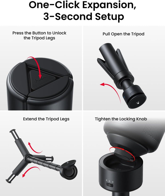 soundcore Nebula Capsule 3 & 3 Laser Power Bank Tripod | Extended Playtime & Adjustable Height