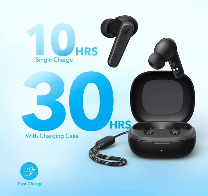 soundcore earbuds with charging case for 30 hours playtime