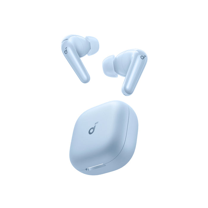 soundcore wireless earbuds with blue charging case