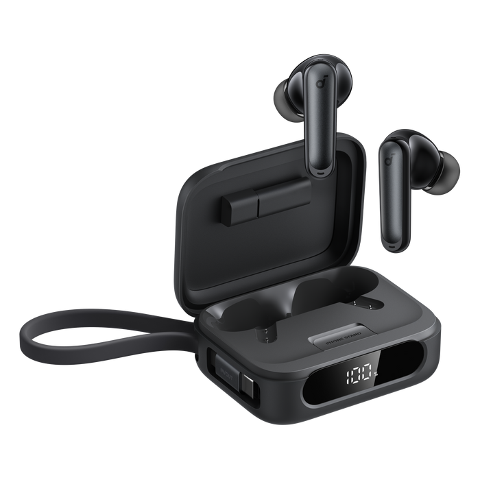 soundcore earbuds with digital display for charging