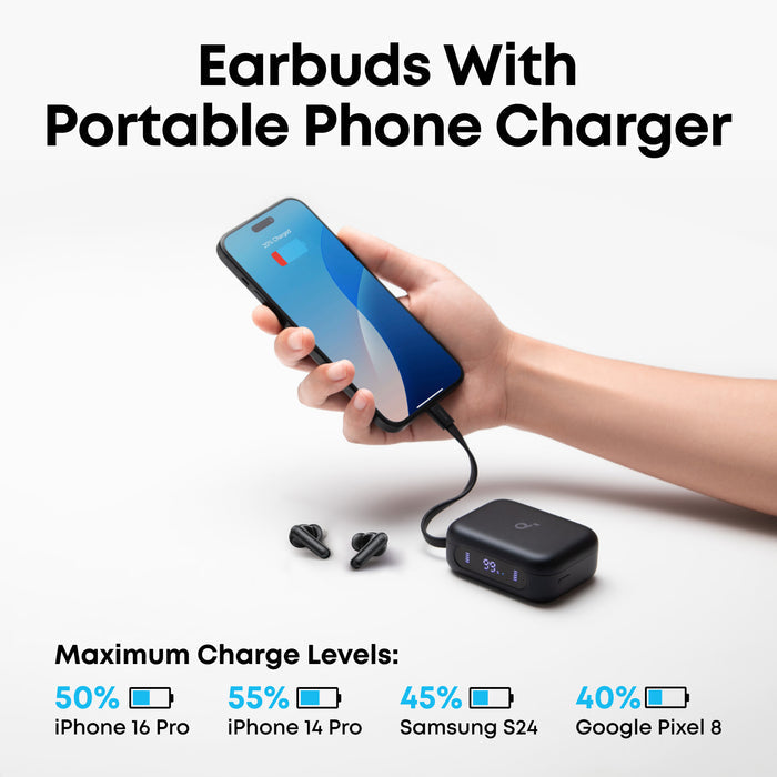 soundcore earbuds with portable phone charger for iPhone