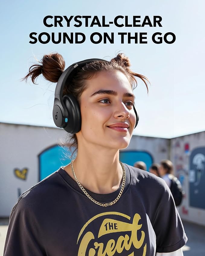 soundcore wireless headphones with wireless feature for outdoor listening