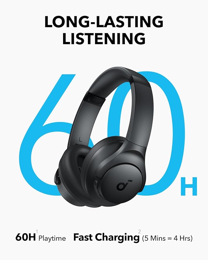 soundcore headphones with 60H playtime and fast charging