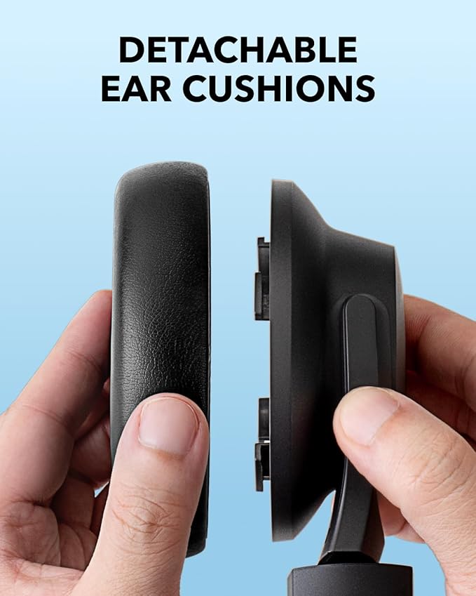 soundcore over-ear headphones with detachable ear cushions
