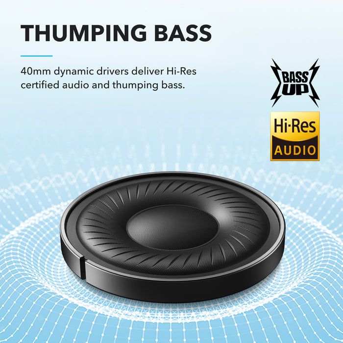 soundcore Hi-Res dynamic drivers with thumping bass