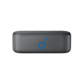 soundcore black speaker with blue logo and sleek design
