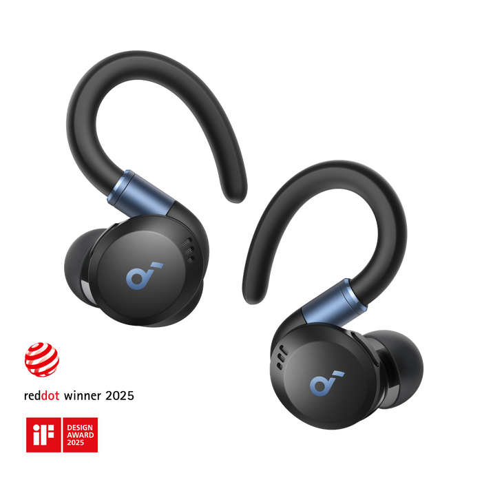 soundcore earbuds with ergonomic ear hooks for secure fit