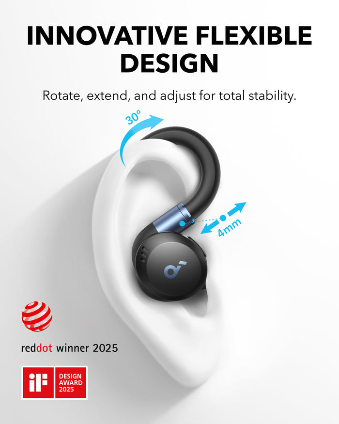 soundcore earbud with flexible adjustment for stability