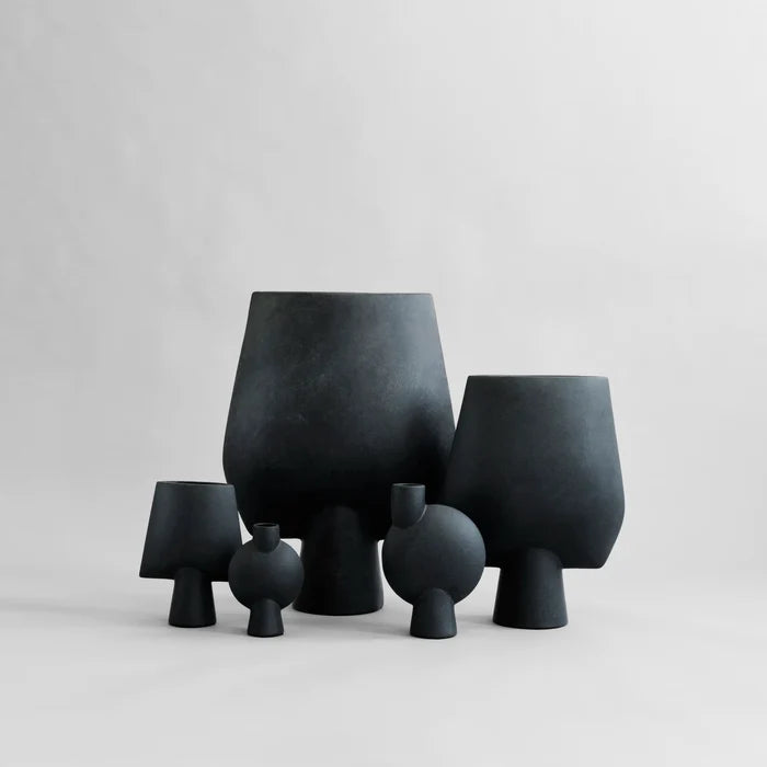 Sphere Vase Square, Mini - Black Vases 101 Copenhagen