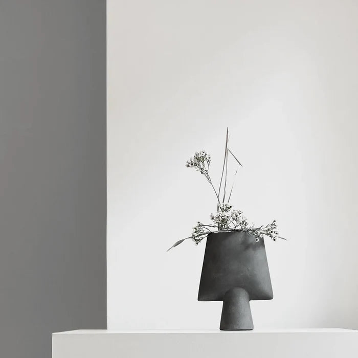 Sphere Vase Square, Mini - Dark Grey Vases 101 Copenhagen
