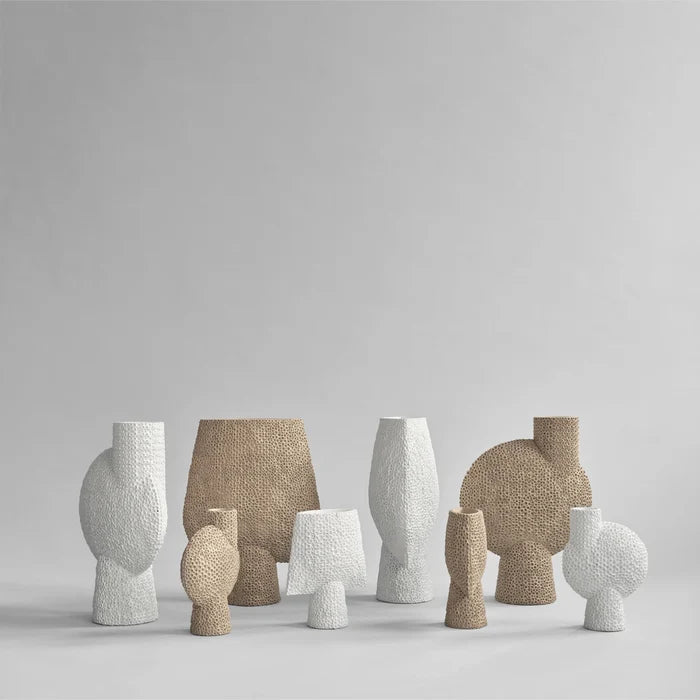 Sphere Vase Square Shisen, Mini - Bone White Vases 101 Copenhagen