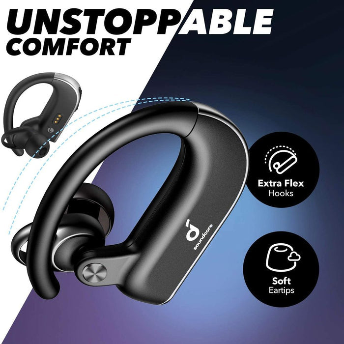 soundcore earphones with extra flex hooks for comfort