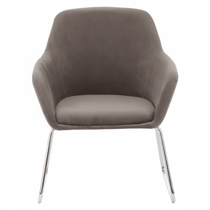 Stockholm Grey Velvet Dining Chair with Chrome Legs