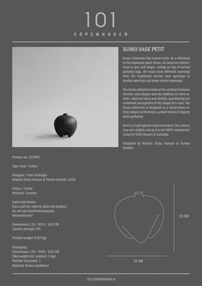 Sumo Vase, Petit - Coffee Vases 101 Copenhagen