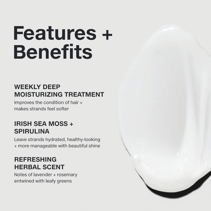 Features and benefits smear infographic for Paul Mitchell Super Chraged Treatment