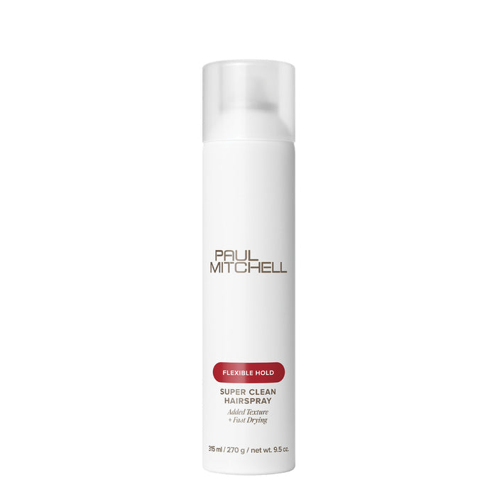 Paul Mitchell Super Clean Hairspray is a lightweight hairspray that adds fullness, texture and shine with flexible hold.