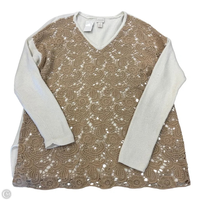 Sweater By Chicos In Cream, Size: 2 large