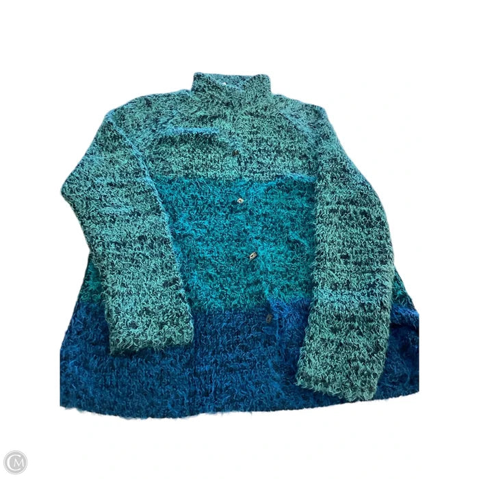 Sweater Cardigan By Clothes Mentor In Teal, Size: 1x