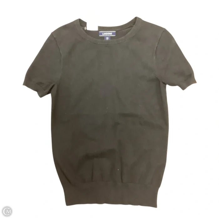 Sweater Short Sleeve By Lands End In Black, Size: Xs