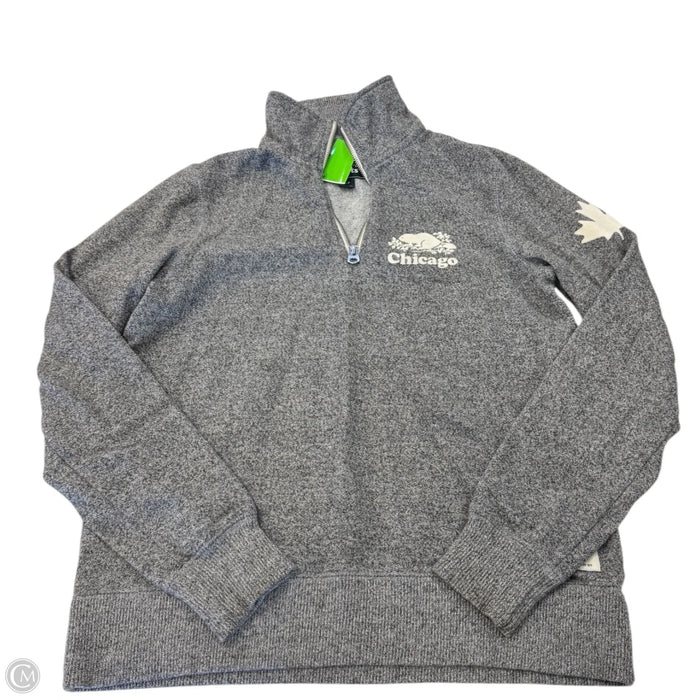 Sweatshirt Collar By Roots In Grey, Size: S