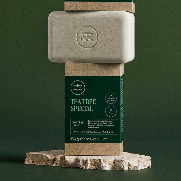Tea Tree Special Body Bar in a artistic setting