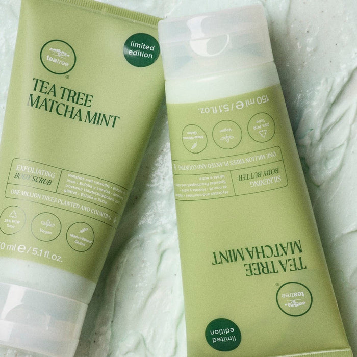 Tea Tree Matcha Mint Duo placed on their own smears