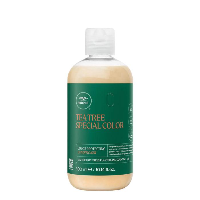 A bottle of Tea Tree Special Color Conditioner on a white background