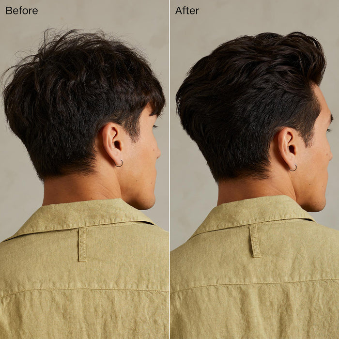 Before and after comparison on a plain background