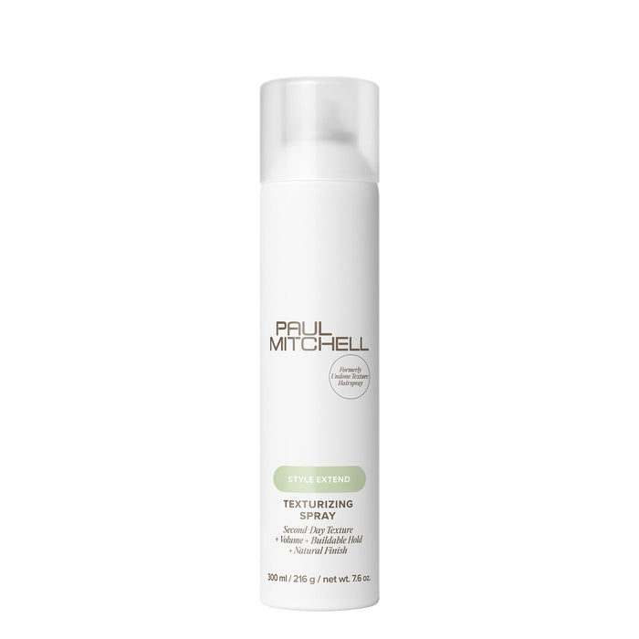Paul Mitchell Texturizing Spray is a super-light hairspray that helps extend your style with undone, workable texture.