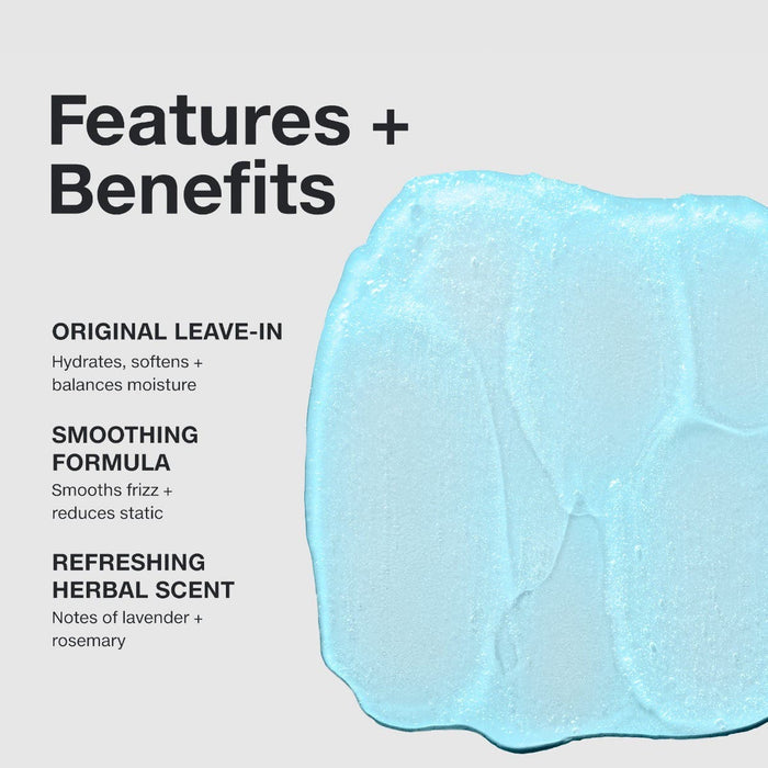 Features and benefits smear infographic for Paul Mitchell The Conditioner