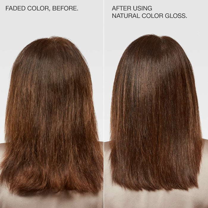 before and after using natural color gloss