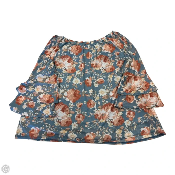 Top 3/4 Sleeve By Apt 9 In Floral Print, Size: Xxl