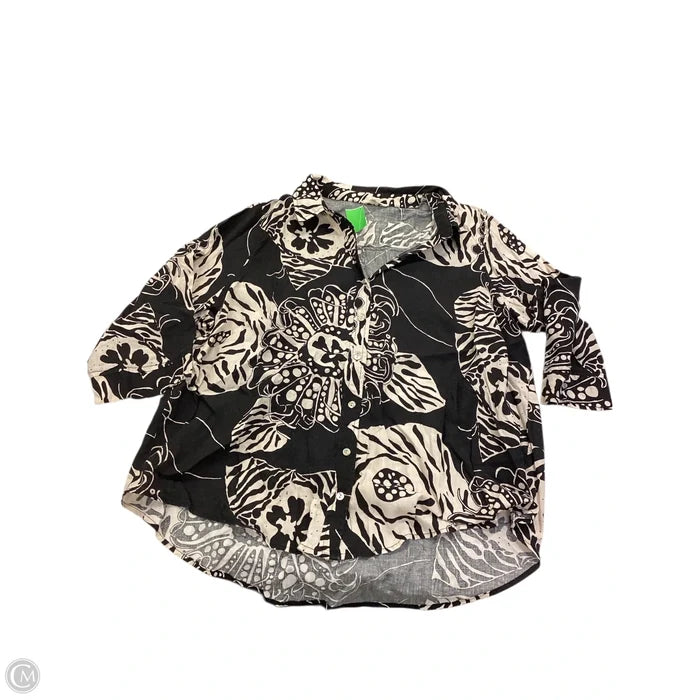 Top 3/4 Sleeve By Christian Siriano In Black & White, Size: 2x