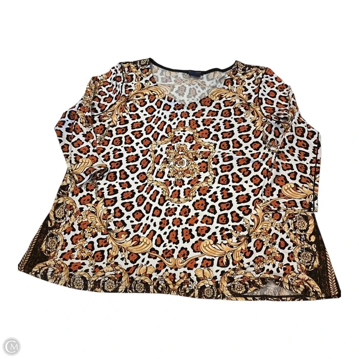 Top 3/4 Sleeve By Cmc In Animal Print, Size: Xl