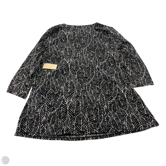 Top 3/4 Sleeve By Coldwater Creek In Black & White, Size: 3x