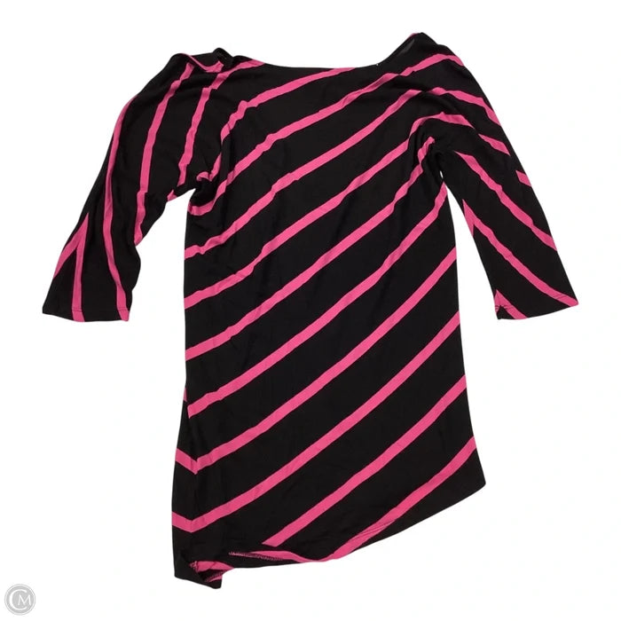 Top 3/4 Sleeve By Inc In Black & Pink, Size: M
