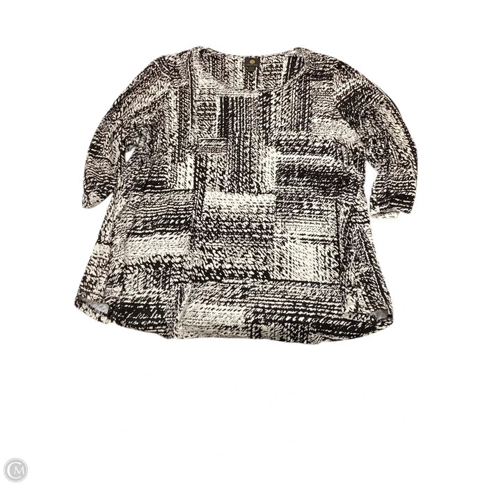 Top 3/4 Sleeve By Jm Collections In Black & White, Size: 3x