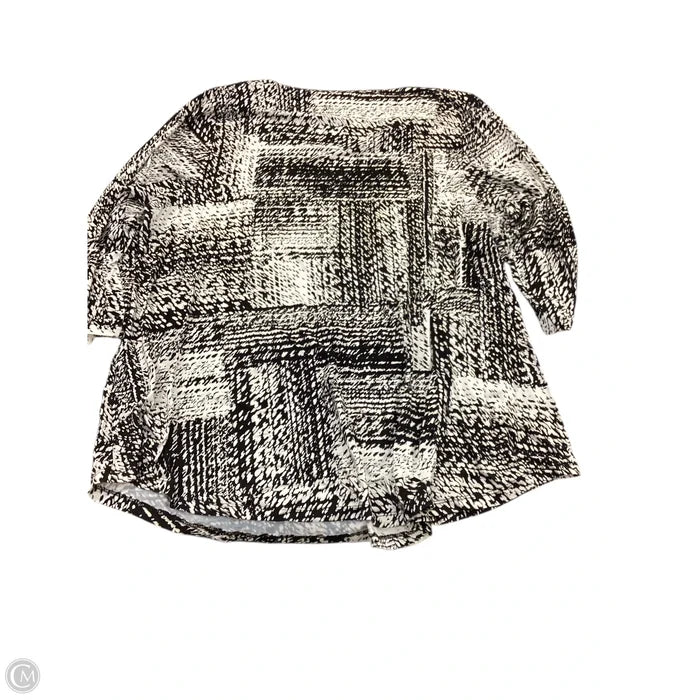 Top 3/4 Sleeve By Jm Collections In Black & White, Size: 3x