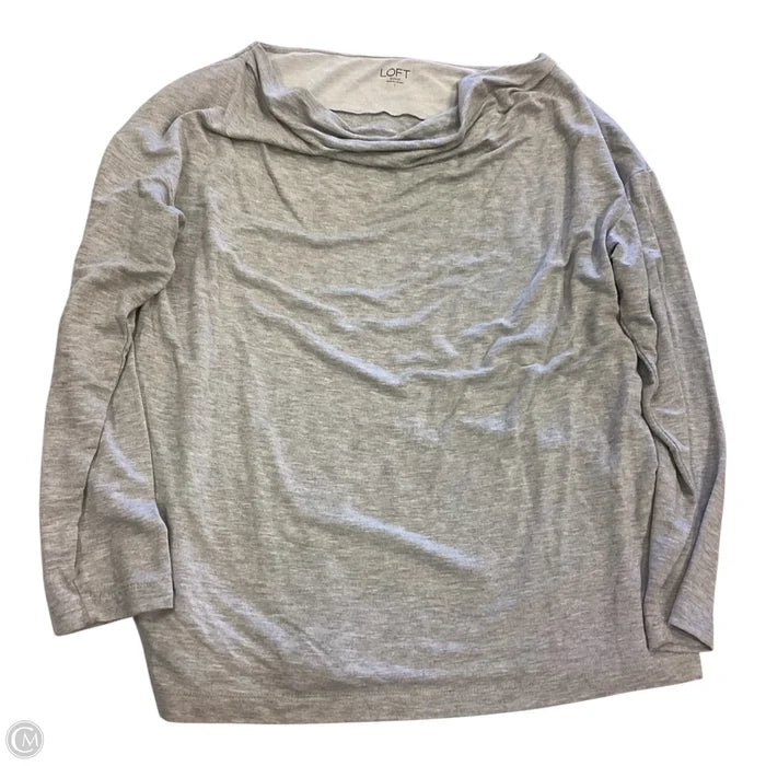 Top Long Sleeve Basic By Loft In Grey, Size: L
