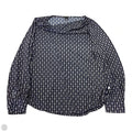 Top Long Sleeve By Ann Taylor In Blue & Cream, Size: L