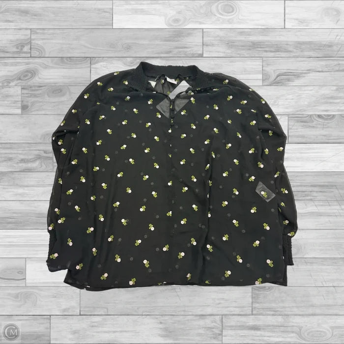 Top Long Sleeve By Cabi In Black & Pink, Size: S