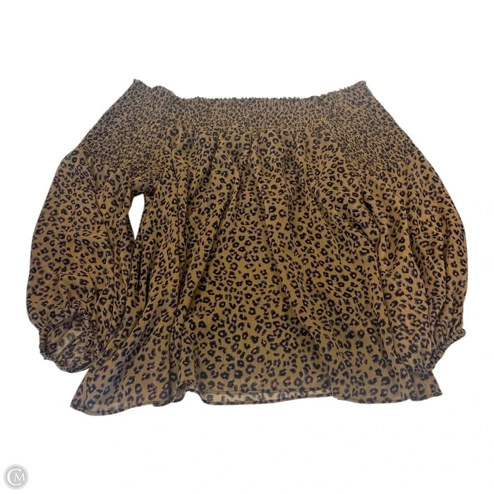 Top Long Sleeve By Cece In Animal Print, Size: Xl