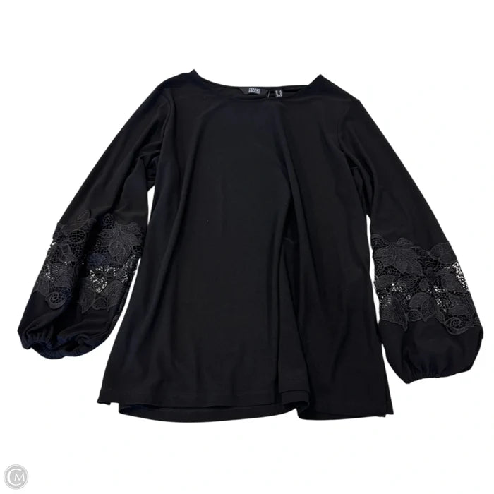 Top Long Sleeve By Dennis Basso Qvc In Black, Size: L