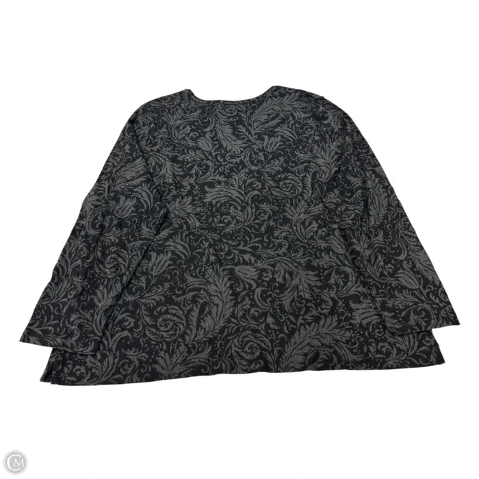 Top Long Sleeve By Lauren By Ralph Lauren In Black & Grey, Size: 3x