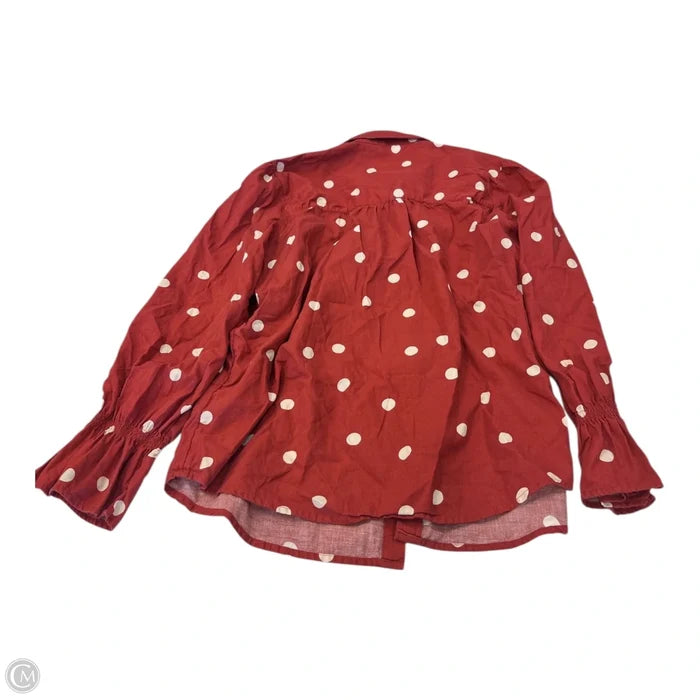 Top Long Sleeve By Lc Lauren Conrad In Polkadot Pattern, Size: Xs