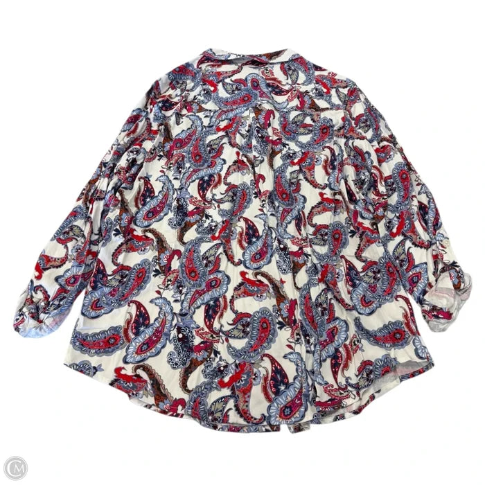 Top Long Sleeve By Liz Claiborne In Multi-colored, Size: Xl